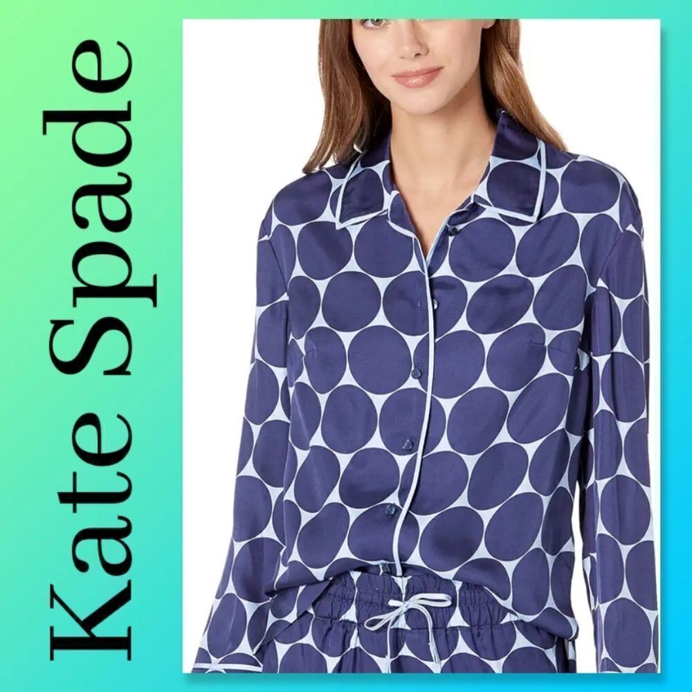 NWT Kate Spade New York Joy Dot Silk Twill Shirt